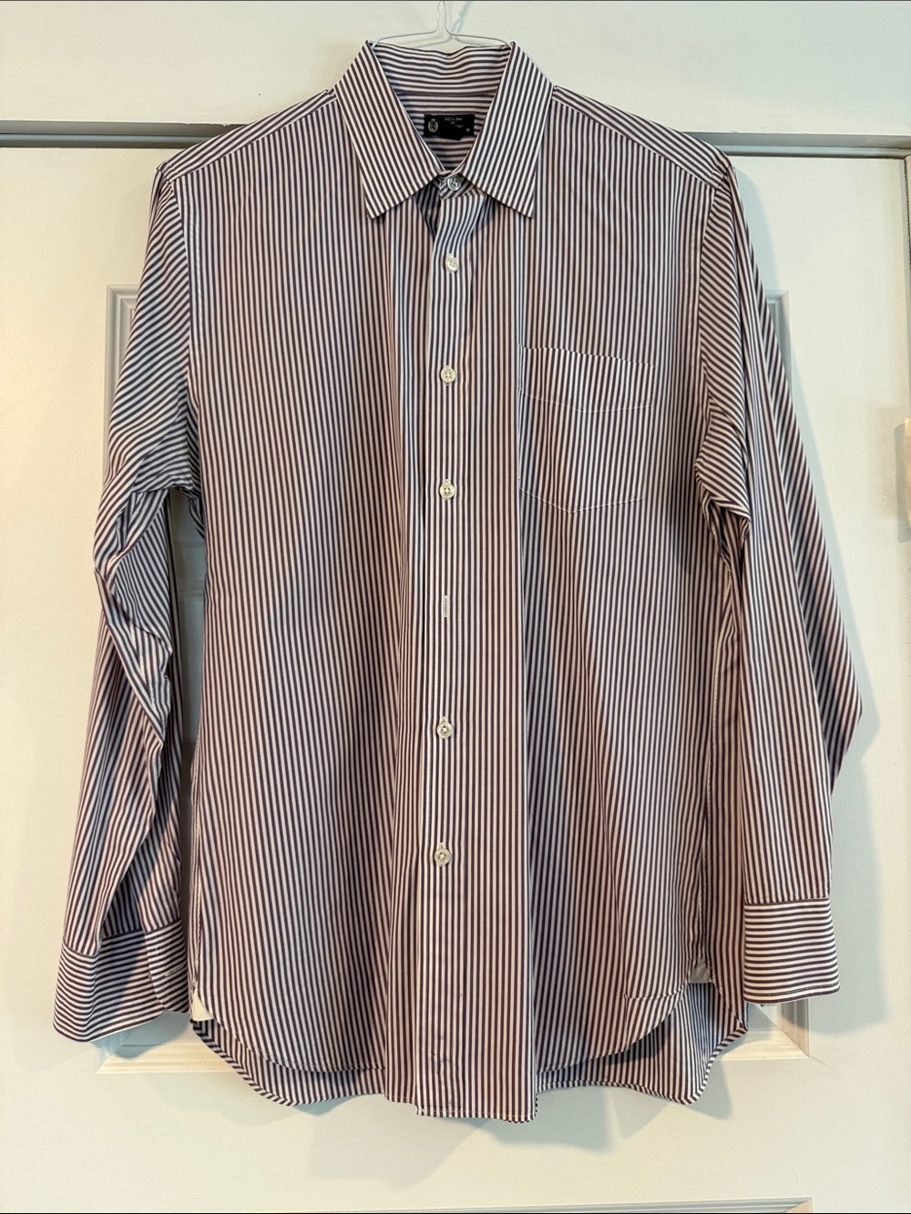 J. Crew Slim Stripe Dress Shirt - Burgundy & White
